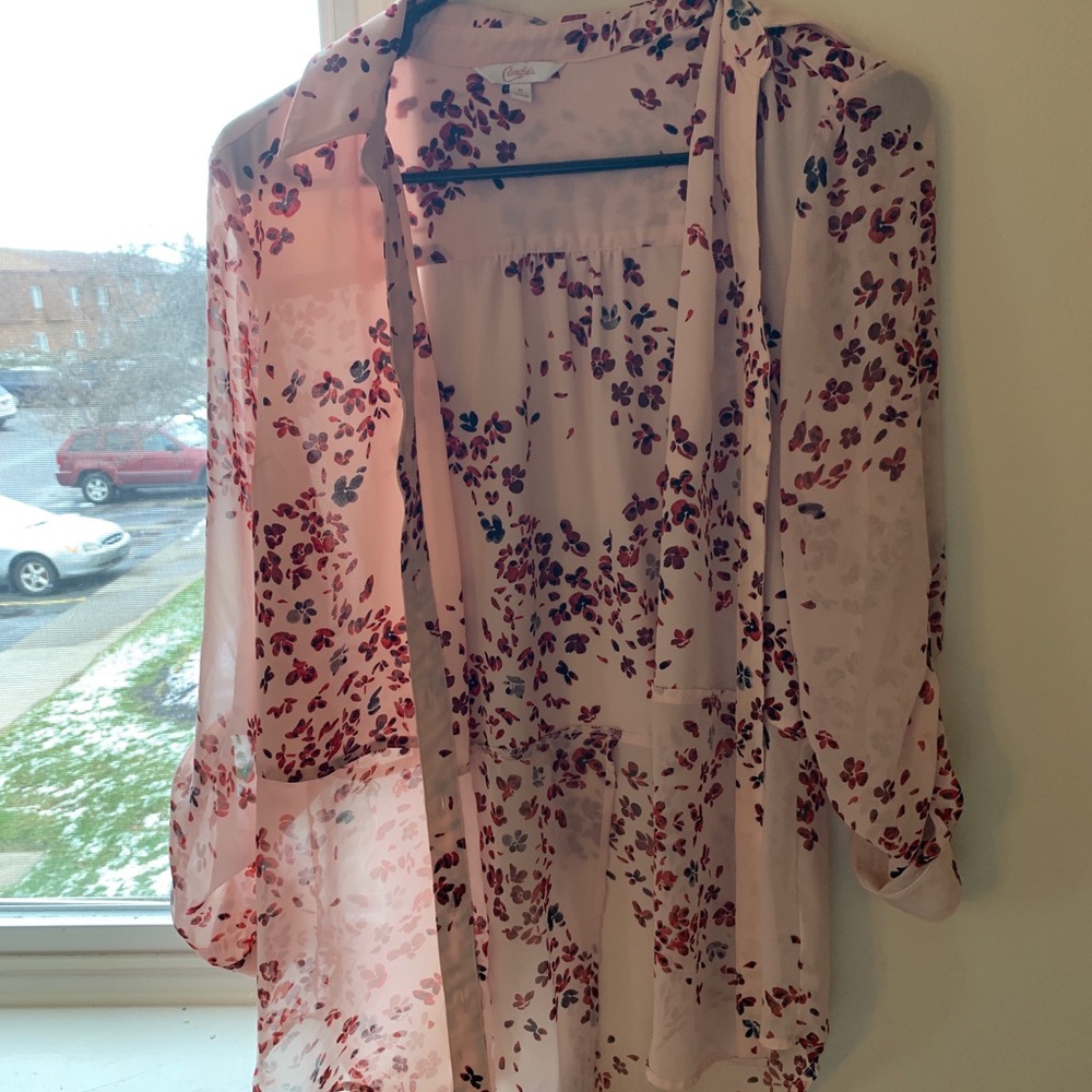 Pink Floral Button Down